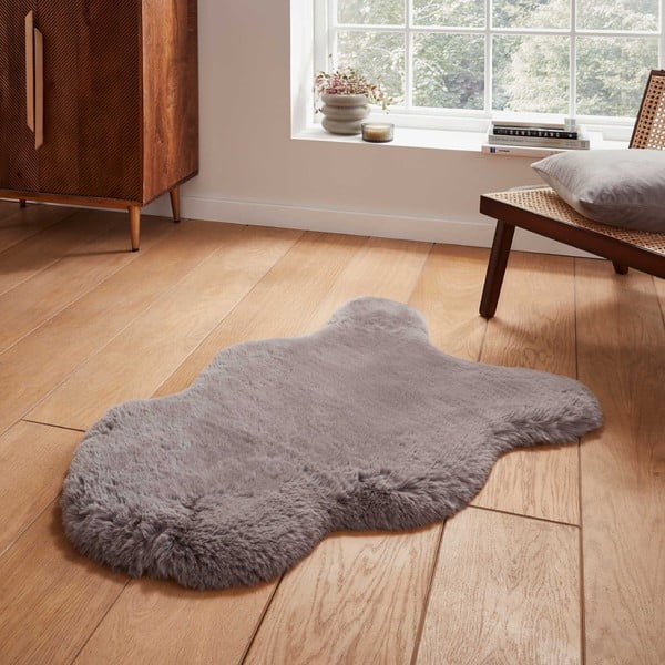 Sivo sintetičko krzno 60x90 cm Super Teddy – Think Rugs-image-1