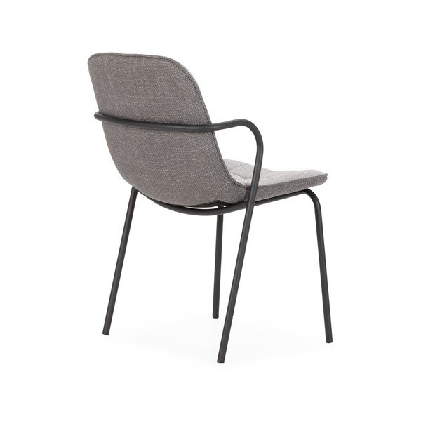 Svijetlo siva podstavljena blagovaonska stolica s naslonima za ruke Angie – Marckeric-image-4