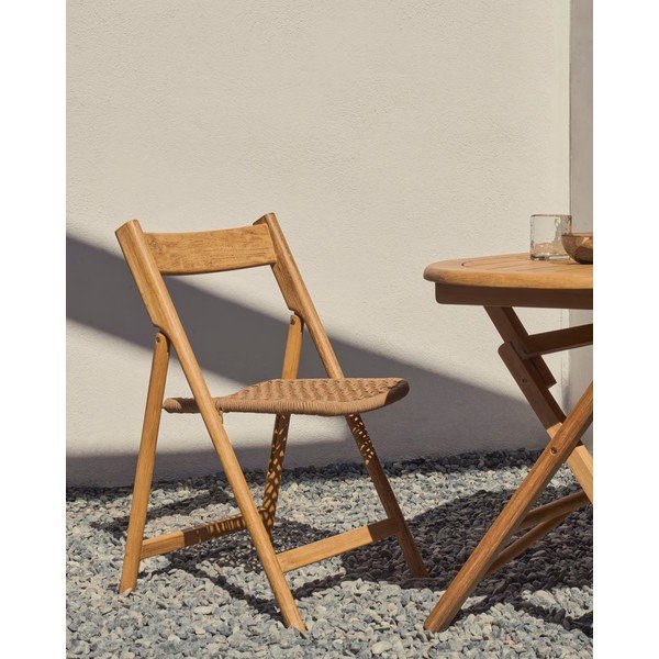 Smeđa/u prirodnoj boji vrtna stolica od masivnog drveta Dandara – Kave Home-image-1