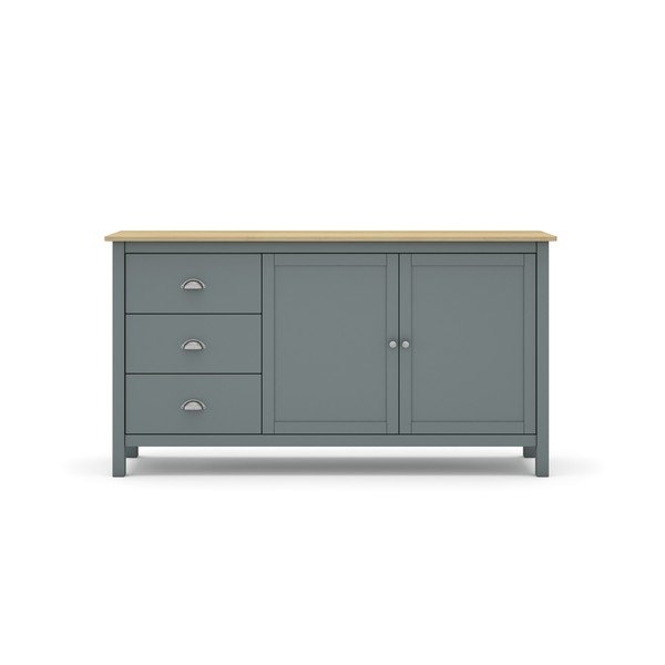 Komoda prljavo zelena od masivnog bora 150x80x40 cm Misti – Marckeric