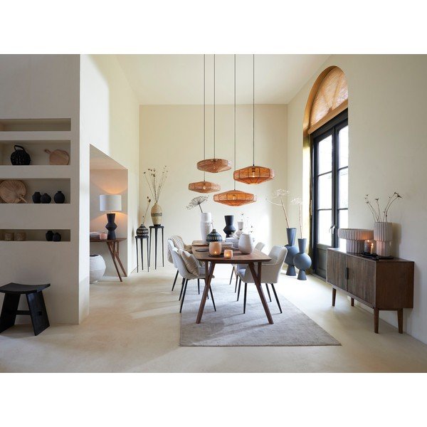 Tamno smeđa niska komoda od masivnog drveta 100x80 cm Bitika – Light & Living-image-1