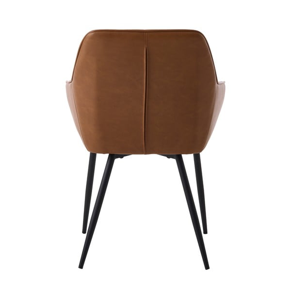 Smeđe podstavljene blagovaonske stolice u setu s naslonima za ruke 2 kom Nolan Stripe – Unique Furniture-image-4