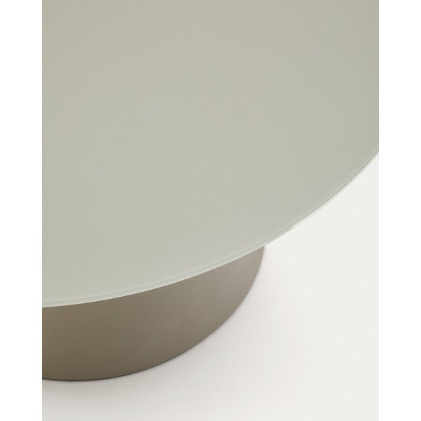 Svijetlo sivi okrugao stolić za kavu sa staklenom pločom stola ø 80 cm Wilshire – Kave Home-image-2