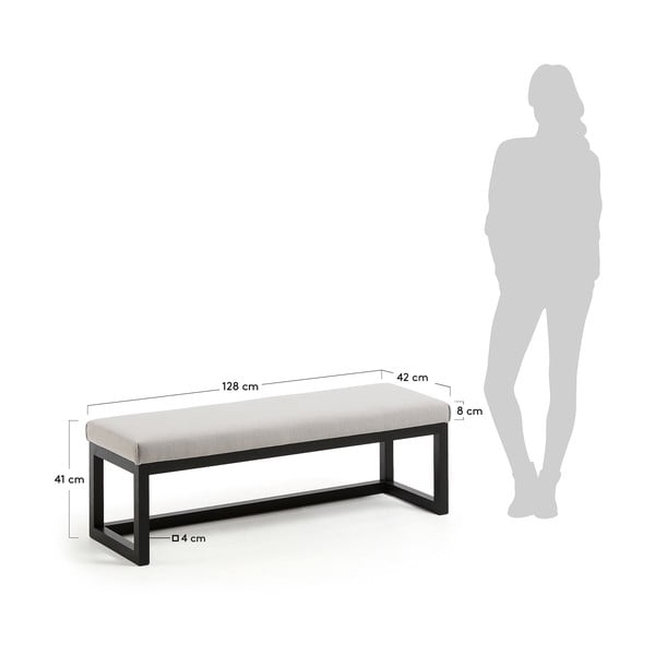 Crna/sivo-bež klupa Loya – Kave Home-image-4