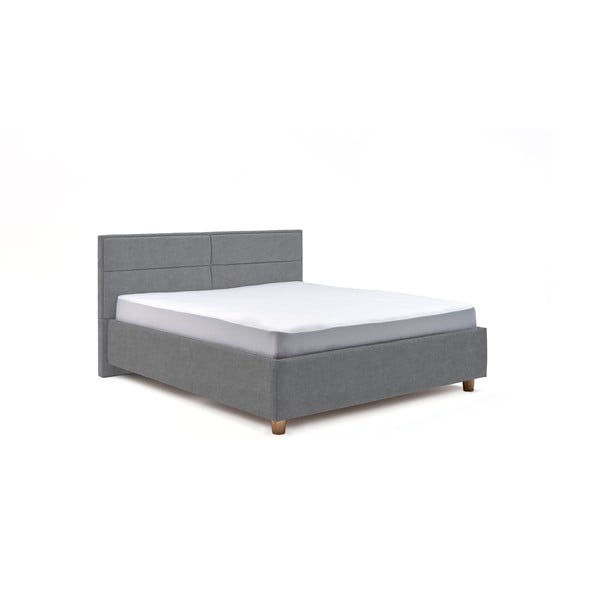 Plavo-sivi bračni krevet s podnicama i prostorom za odlaganje ProSpánek Grace, 160 x 200 cm