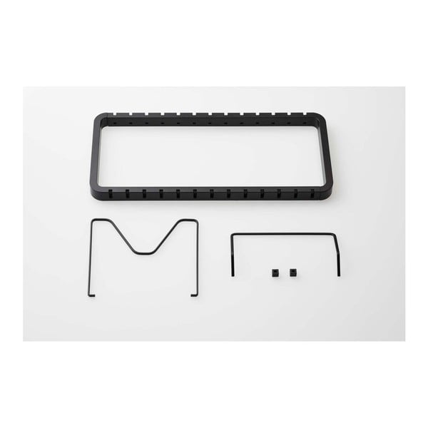 Crni podesivi stalak za poklopce i tave YAMAZAKI Tower-image-3