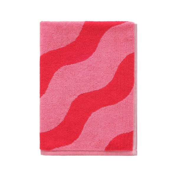 Crveni/ružičasti pamučan ručnik 50x70 cm Waves – Jotex