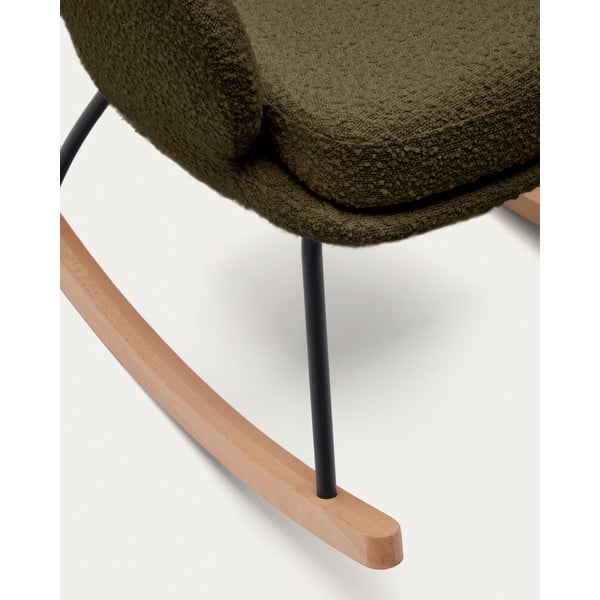 Zelena fotelja za ljuljanje od bouclé tkanine Maustin – Kave Home-image-1