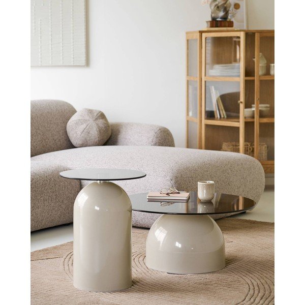 Okrugao pomoćni stol sa staklenom pločom stola ø 40 cm Ravello – House Nordic-image-1
