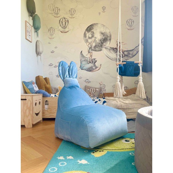 Plava dječja vreća za sjedenje Funny Bunny – The Brooklyn Kids-image-1