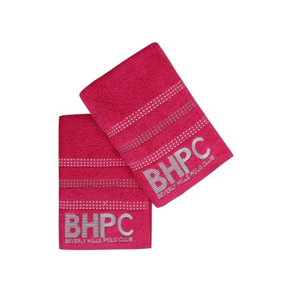 Set od 2 ručnika boje fuksije Beverly Hills Polo Club Stripes, 90 x 50 cm-image-2