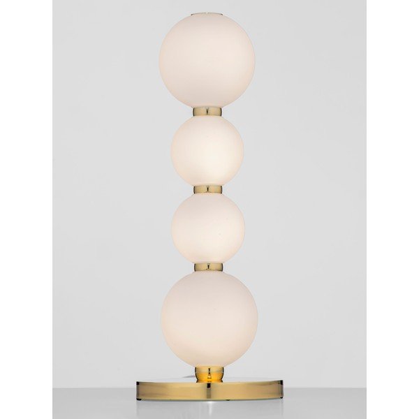 Bijela/u zlatnoj boji metalna LED stolna lampa sa staklenim sjenilom (visina 31 cm) Perla – Nova Luce-image-3