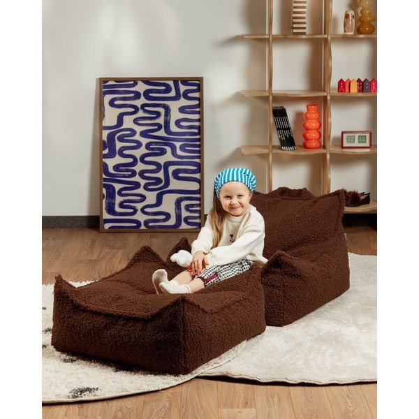 Tamno smeđa vreća za bebe od bouclé tkanine Warm Hazel – Wigiwama-image-3
