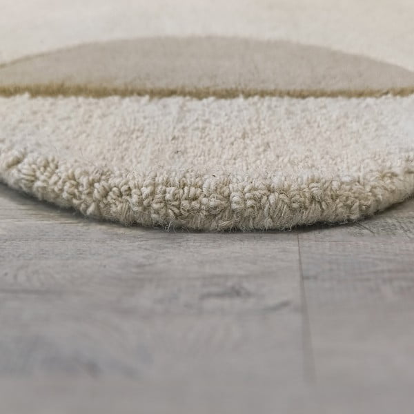 Sivo-bež ručno rađen vunen tepih 200x290 cm Mia Scallop Frame – Flair Rugs-image-4