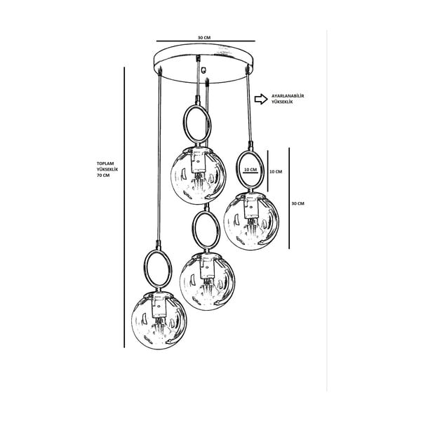 Bijela/mjedena viseća svjetiljka sa staklenim sjenilom ø 30 cm Morino – Opviq lights-image-3