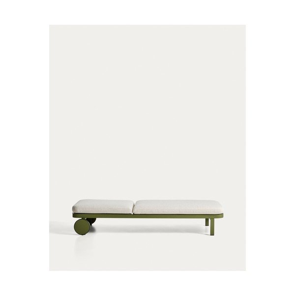 Zelena metalna podesiva vrtna ležaljka Kionia – Kave Home-image-3