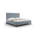 Svijetlo plavi tapecirani bračni krevet s prostorom za pohranu s podnicom 200x200 cm Casey – Mazzini Beds