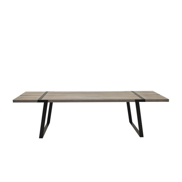 Lagani drveni stol za blagovanje s crnim postoljem Canett Gigant, 240 cm