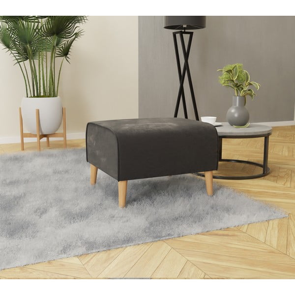 Tamno sivi baršunast tabure Carole – Ropez-image-2