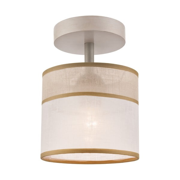 Svjetlo smeđa stropna svjetiljka s tekstilnim sjenilom ø 16 cm Andrea – LAMKUR
