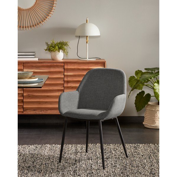 Antracitno siva podstavljena blagovaonska stolica Konna – Kave Home-image-1