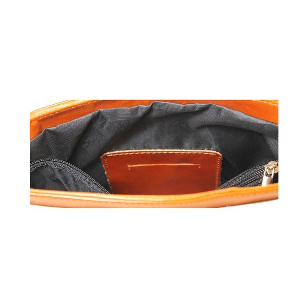 Konjak smeđa kožna torbica Chicca Borse Valeria-image-1