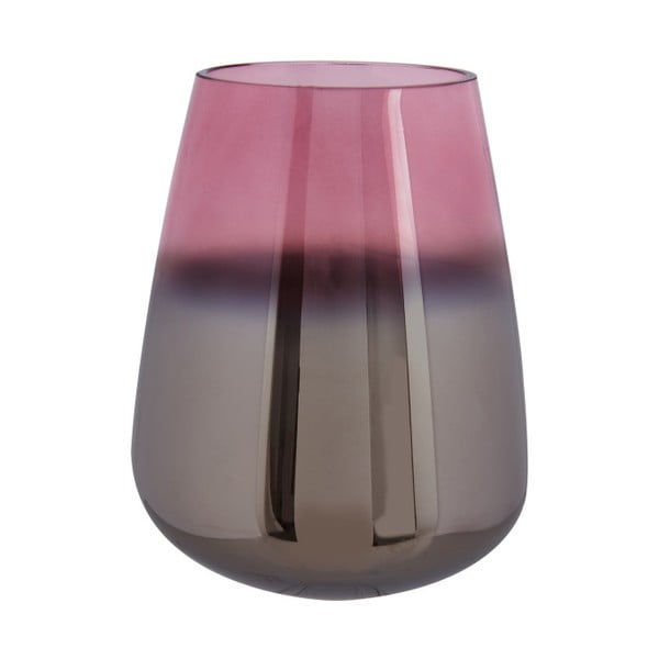 Ružičasta staklena vaza PT LIVING Nauljena, visina 18 cm