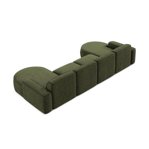 Zelena kutna garnitura od šenila (u obliku slova "U") Omao – Makamii-image-3