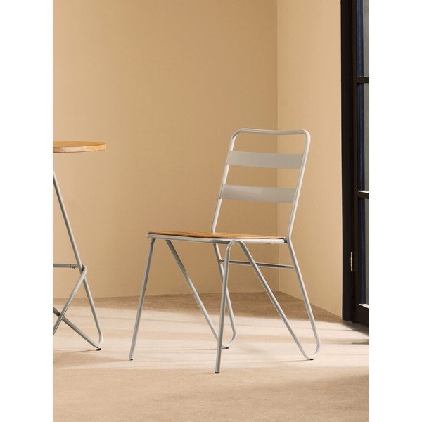 Siva/u prirodnoj boji blagovaonska stolica od čvrstog brijesta District – Premier Housewares-image-1