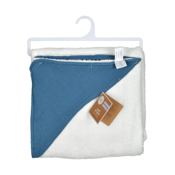 Plavi dječji ručnik s kapuljačom od muslina 75x75 cm – Bébé Douceur-image-3