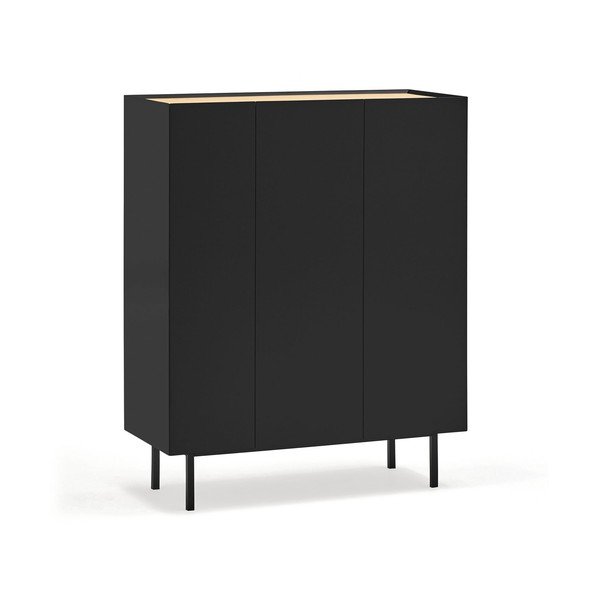 Crna visoka komoda u dekoru hrasta 95x120 cm Arista – Teulat-image-4