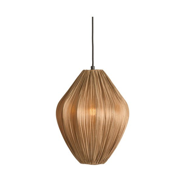 Smeđa viseća svjetiljka s tekstilnim sjenilom ø 12 cm Verita – Light & Living-image-1