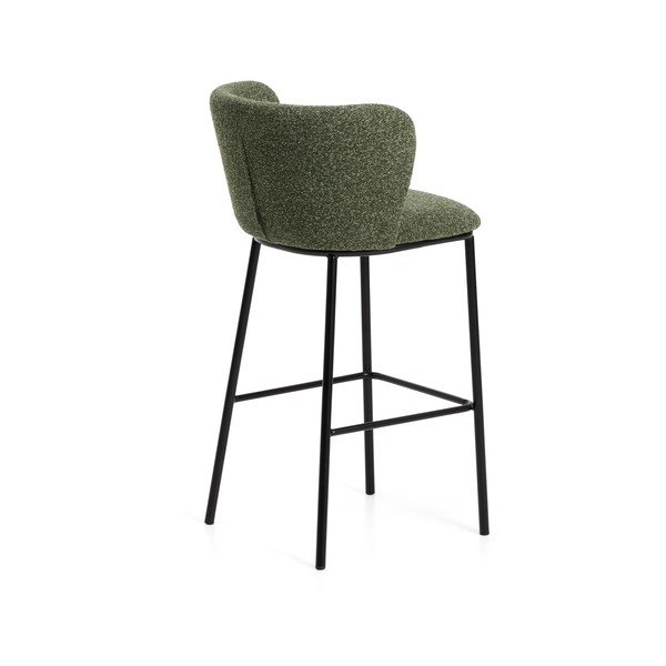 Tamno zelena podstavljena barska stolica (visine sjedala 75 cm) Ciselia – Kave Home-image-4
