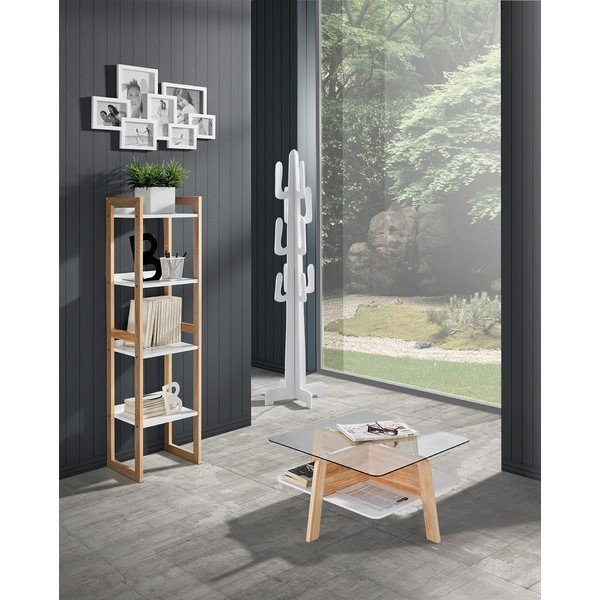 Stolić za kavu sa staklenom pločom stola u prirodnoj boji 60x60 cm Varm – Tomasucci-image-1