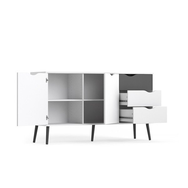 Crno bijela komoda Tvilum Oslo, 147 x 82 cm-image-4