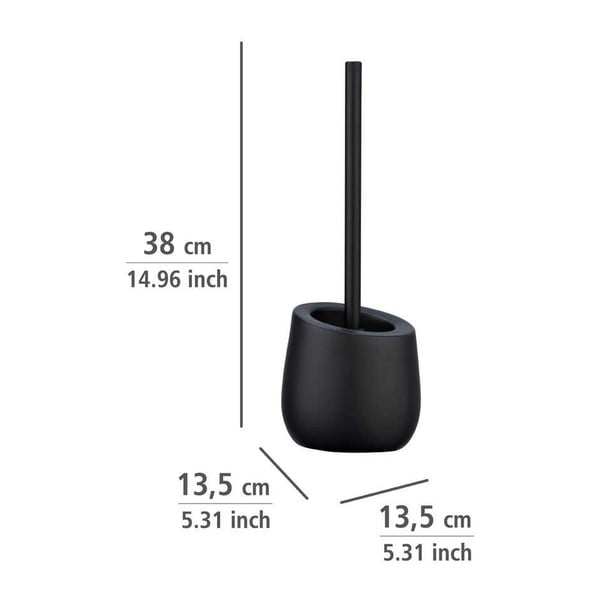 Mat crna keramička WC četka Badi – Wenko-image-3