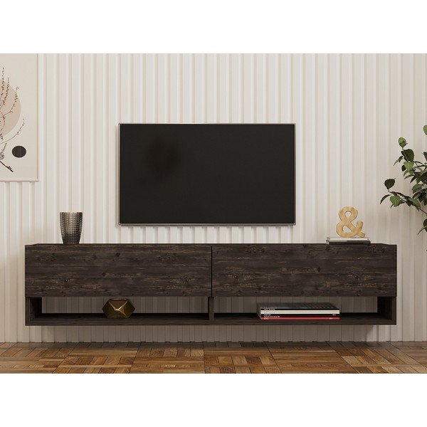 Antracitno siva TV komoda 141x31x30 cm Arges – Kalune Design-image-3