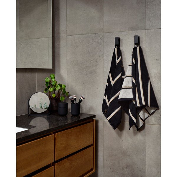 Crni/svijetlo sivi pamučan ručnik 50x100 cm Sauna – Zone-image-2