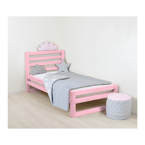 Dječji ružičasti drveni krevet za jednu osobu Benlemi DeLuxe, 180 x 120 cm