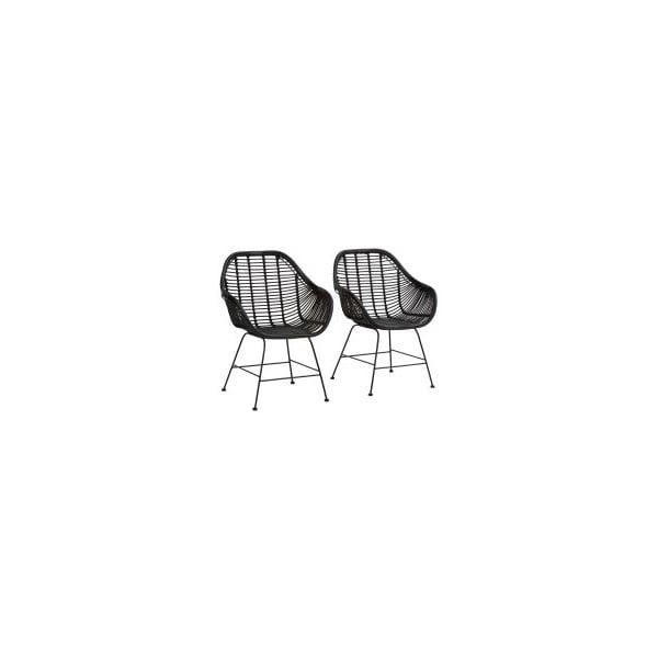 Blagovaonske stolice od crnog ratana u kompletu od 2 kom Kiran - Støraa-image-3