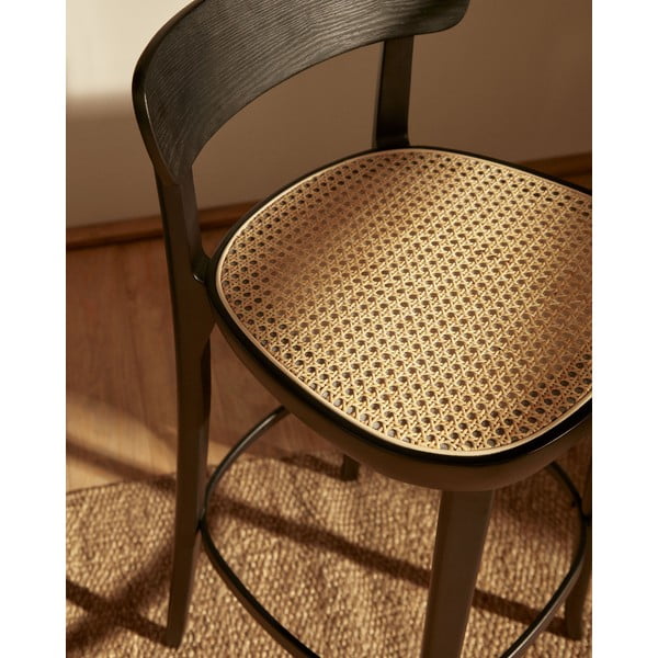 Crna barska stolica u dekoru jasena 99 cm Romane - Kave Home-image-2
