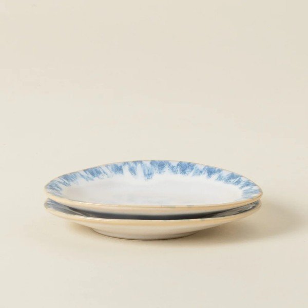 Bijeli/plavi desertni tanjur od kamenine Brisa – Costa Nova-image-2