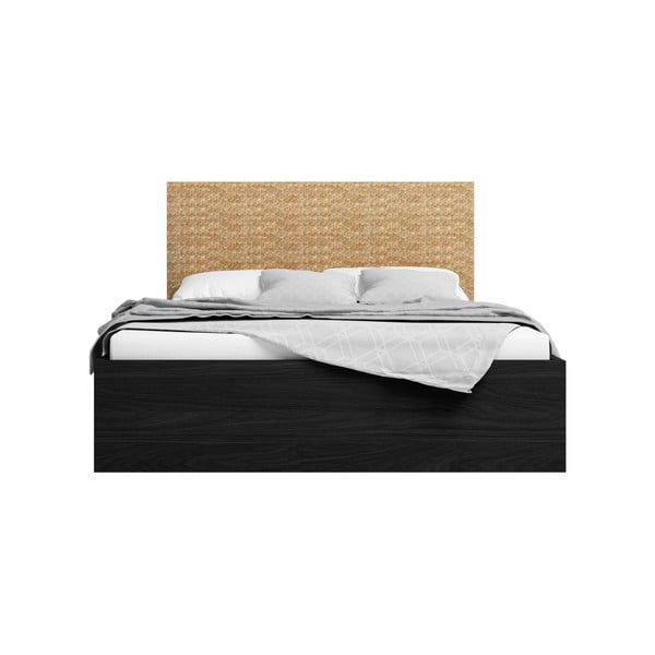 Crni bračni krevet s prostorom za odlaganje i podnicom 160x200 cm Hanoi - Marckeric