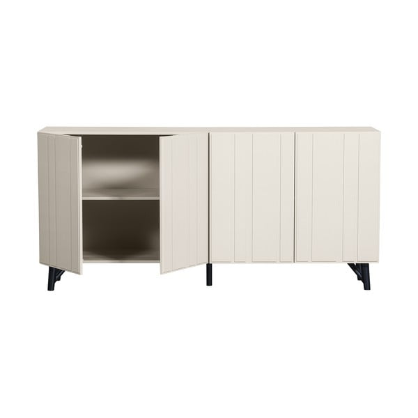 Krem niska komoda od masivnog bora 181x85 cm Miller – WOOOD-image-3