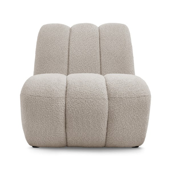 Bež fotelja od bouclé tkanine Janissaire – Bobochic Paris-image-3