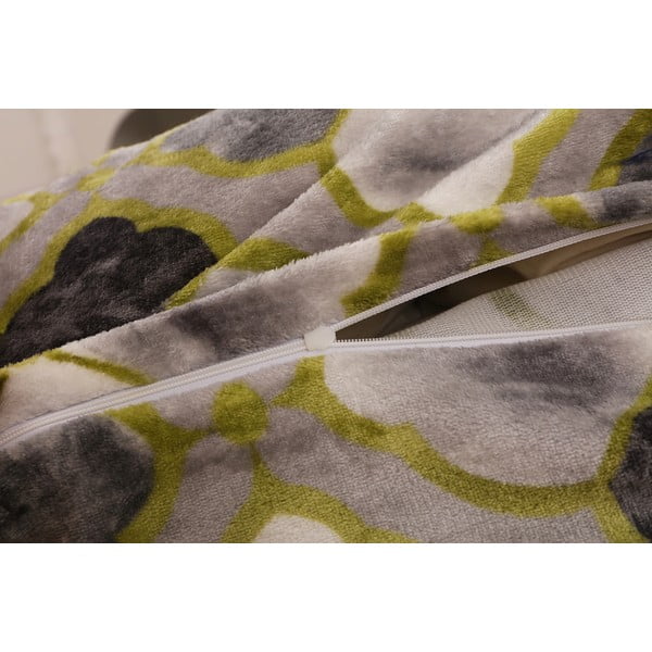 Zeleno-siva posteljina za krevet za jednu osobu od mikropliša 140x200 cm – My House-image-3