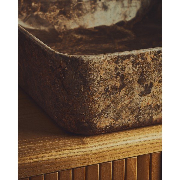 Sivi kameni umivaonik 40x40 cm Darnen – Kave Home-image-2