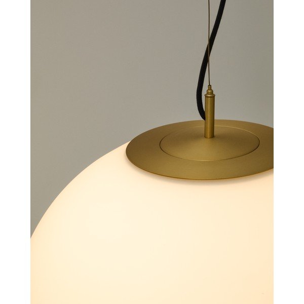 Bijela/u zlatnoj boji viseća svjetiljka sa staklenim sjenilom ø 10 cm Brisia – Kave Home-image-3