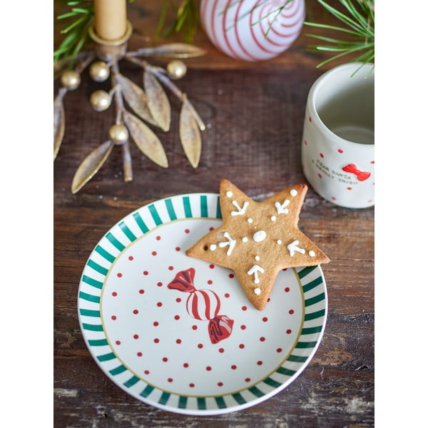 Bijeli desertni tanjur s božićnim motivom od kamenine ø 16 cm Yule – Bloomingville-image-1