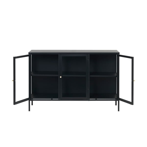 Crna metalna vitrina 132x85 cm Carmel – Unique Furniture-image-2